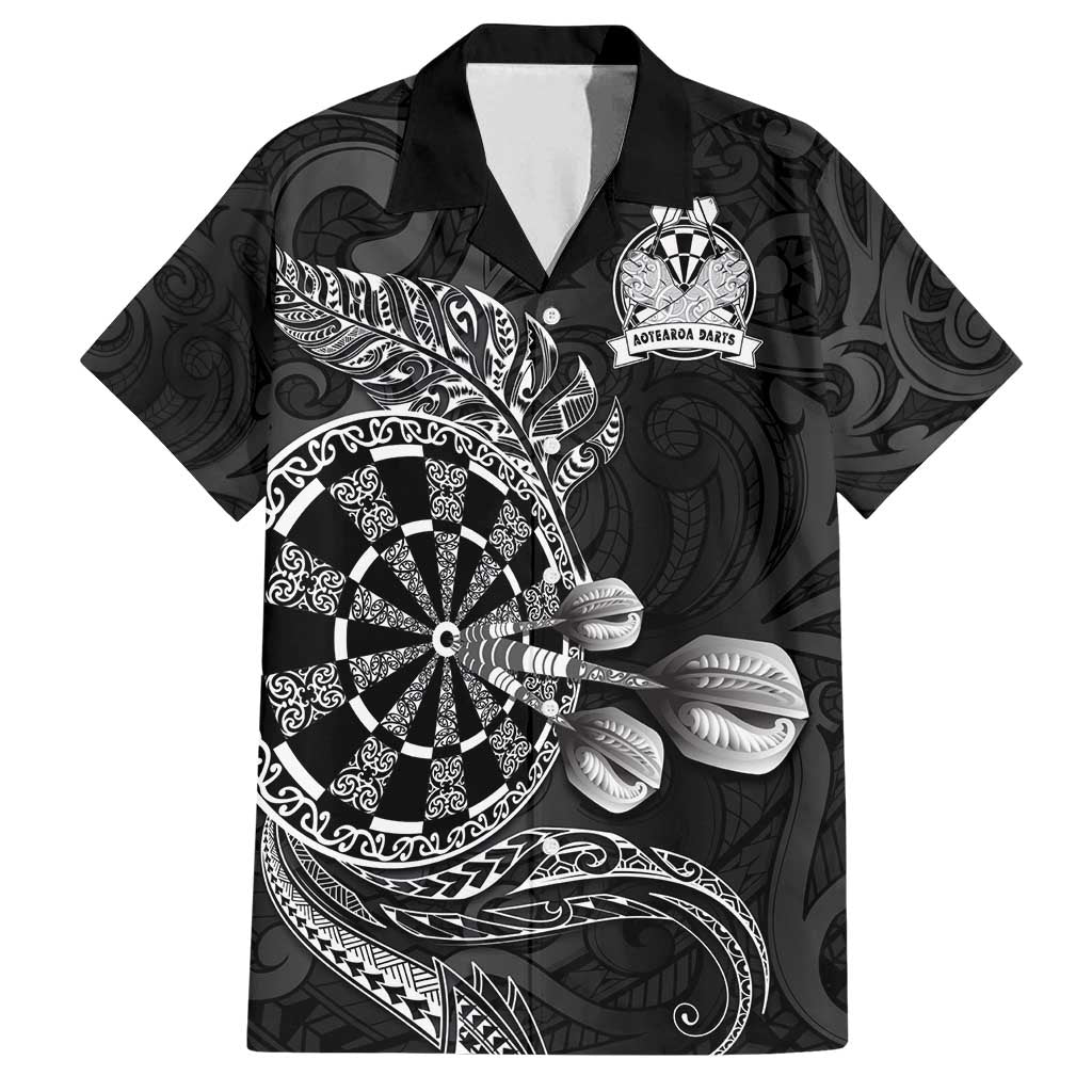 Personalised New Zealand Aotearoa Darts Masters Family Matching Tank Maxi Dress and Hawaiian Shirt Tribal Silver Fern and Ta Moko Dartboard - Polynesian Pride