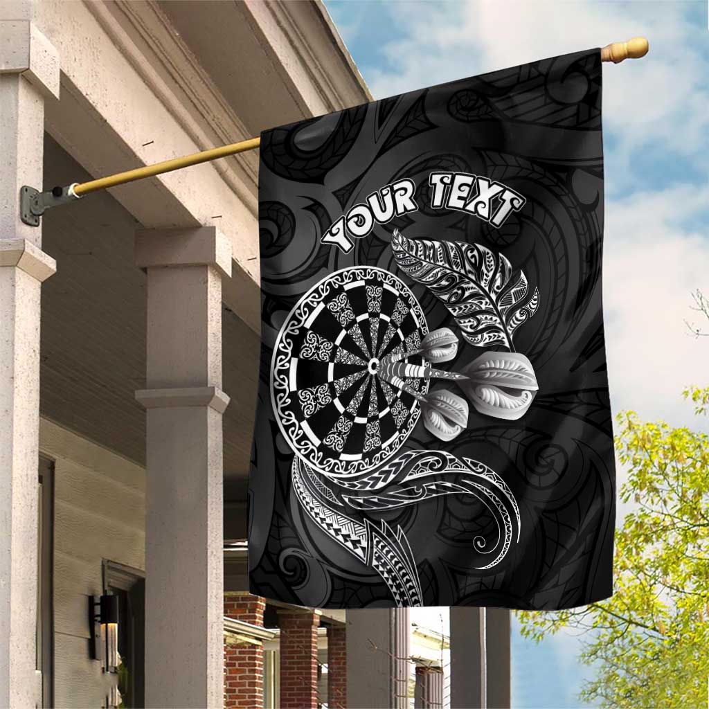 Personalised New Zealand Aotearoa Darts Masters Garden Flag Tribal Silver Fern and Ta Moko Dartboard - Polynesian Pride