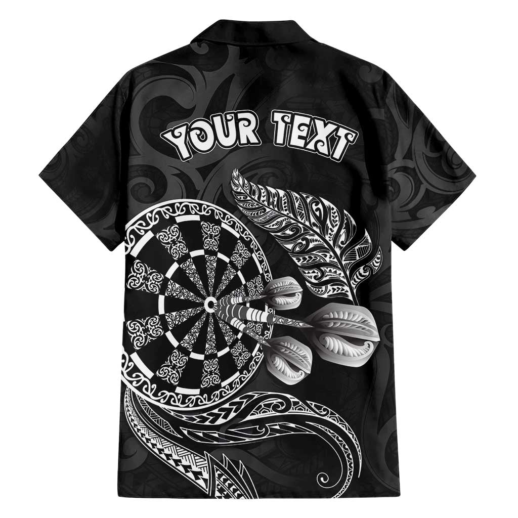 Personalised New Zealand Aotearoa Darts Masters Hawaiian Shirt Tribal Silver Fern and Ta Moko Dartboard - Polynesian Pride