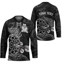 Personalised New Zealand Aotearoa Darts Masters Hockey Jersey Tribal Silver Fern and Ta Moko Dartboard LT03 - Polynesian Pride