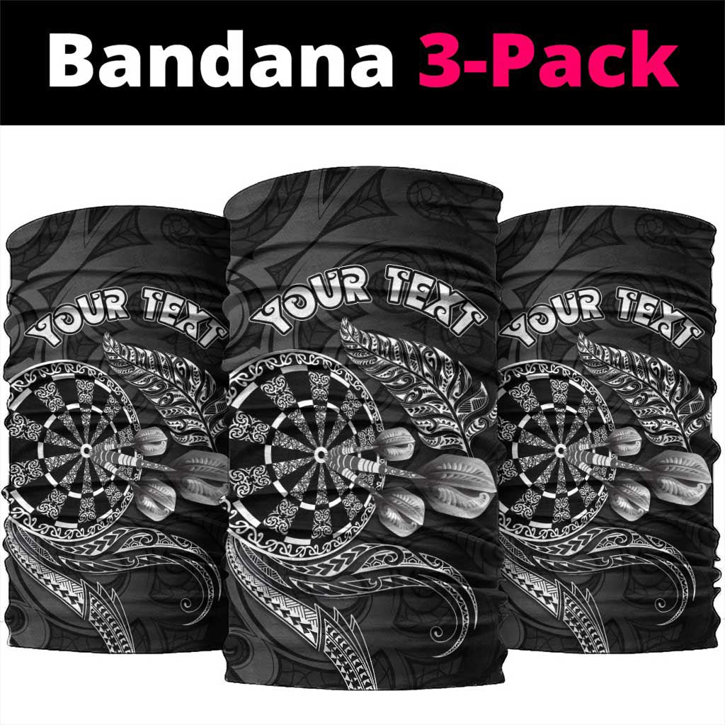 Personalised New Zealand Aotearoa Darts Masters Neck Gaiter Tribal Silver Fern and Ta Moko Dartboard - Polynesian Pride