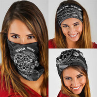 Personalised New Zealand Aotearoa Darts Masters Neck Gaiter Tribal Silver Fern and Ta Moko Dartboard - Polynesian Pride