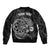 Personalised New Zealand Aotearoa Darts Masters Sleeve Zip Bomber Jacket Tribal Silver Fern and Ta Moko Dartboard - Polynesian Pride