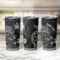 Personalised New Zealand Aotearoa Darts Masters Tumbler Cup Tribal Silver Fern and Ta Moko Dartboard - Polynesian Pride