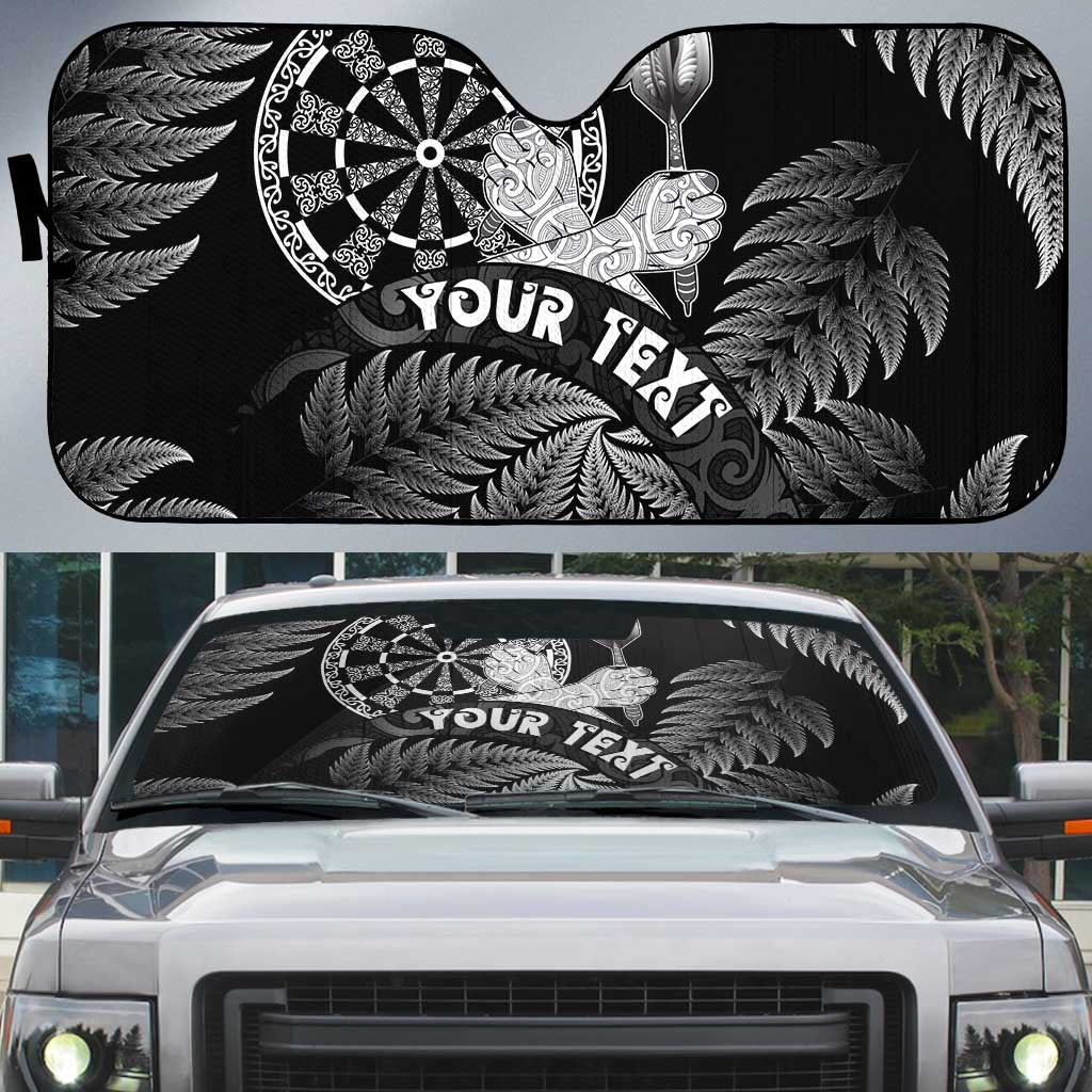 Personalised New Zealand Aotearoa Darts Masters Auto Sun Shade Silver Fern and Maori Spirit - Polynesian Pride