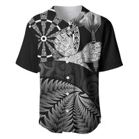 Personalised New Zealand Aotearoa Darts Masters Baseball Jersey Silver Fern and Maori Spirit - Polynesian Pride