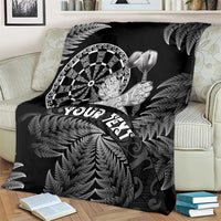 Personalised New Zealand Aotearoa Darts Masters Blanket Silver Fern and Maori Spirit - Polynesian Pride
