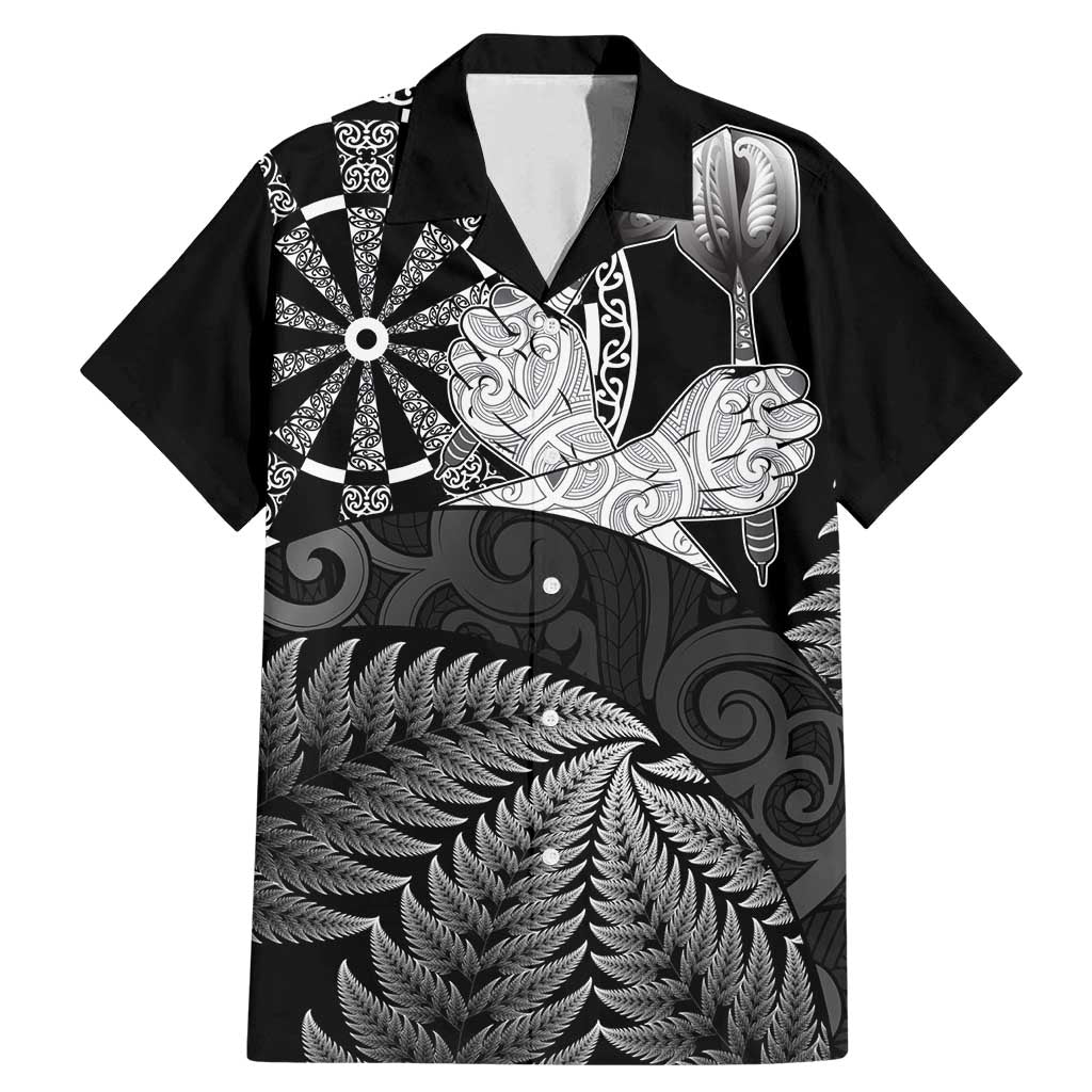 Personalised New Zealand Aotearoa Darts Masters Family Matching Mermaid Dress and Hawaiian Shirt Silver Fern and Maori Spirit - Polynesian Pride