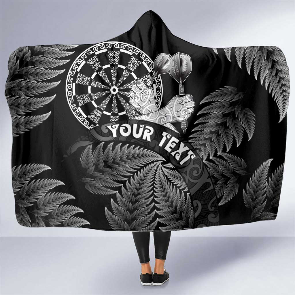 Personalised New Zealand Aotearoa Darts Masters Hooded Blanket Silver Fern and Maori Spirit - Polynesian Pride