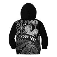 Personalised New Zealand Aotearoa Darts Masters Kid Hoodie Silver Fern and Maori Spirit - Polynesian Pride
