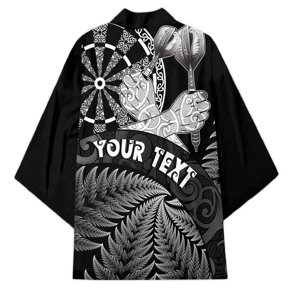 Personalised New Zealand Aotearoa Darts Masters Kimono Silver Fern and Maori Spirit - Polynesian Pride