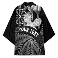 Personalised New Zealand Aotearoa Darts Masters Kimono Silver Fern and Maori Spirit - Polynesian Pride