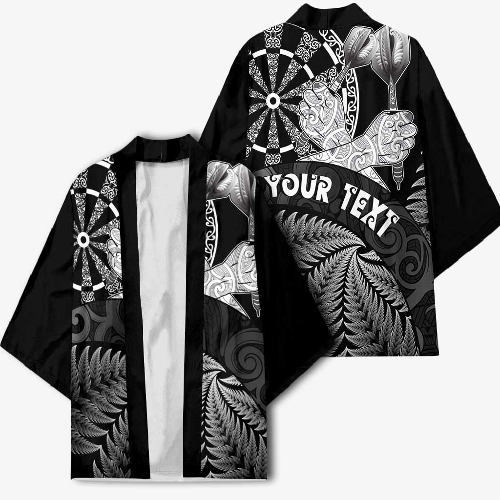 Personalised New Zealand Aotearoa Darts Masters Kimono Silver Fern and Maori Spirit - Polynesian Pride