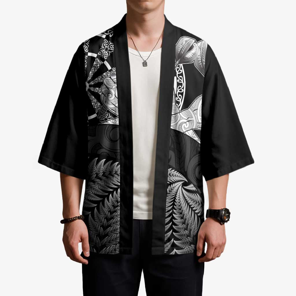 Personalised New Zealand Aotearoa Darts Masters Kimono Silver Fern and Maori Spirit - Polynesian Pride