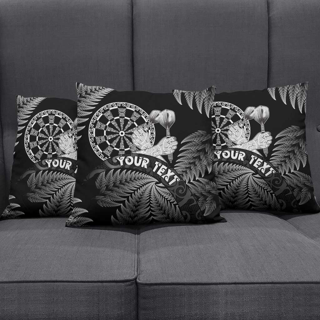 Personalised New Zealand Aotearoa Darts Masters Pillow Cover Silver Fern and Maori Spirit - Polynesian Pride