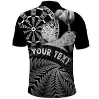 Personalised New Zealand Aotearoa Darts Masters Polo Shirt Silver Fern and Maori Spirit - Polynesian Pride