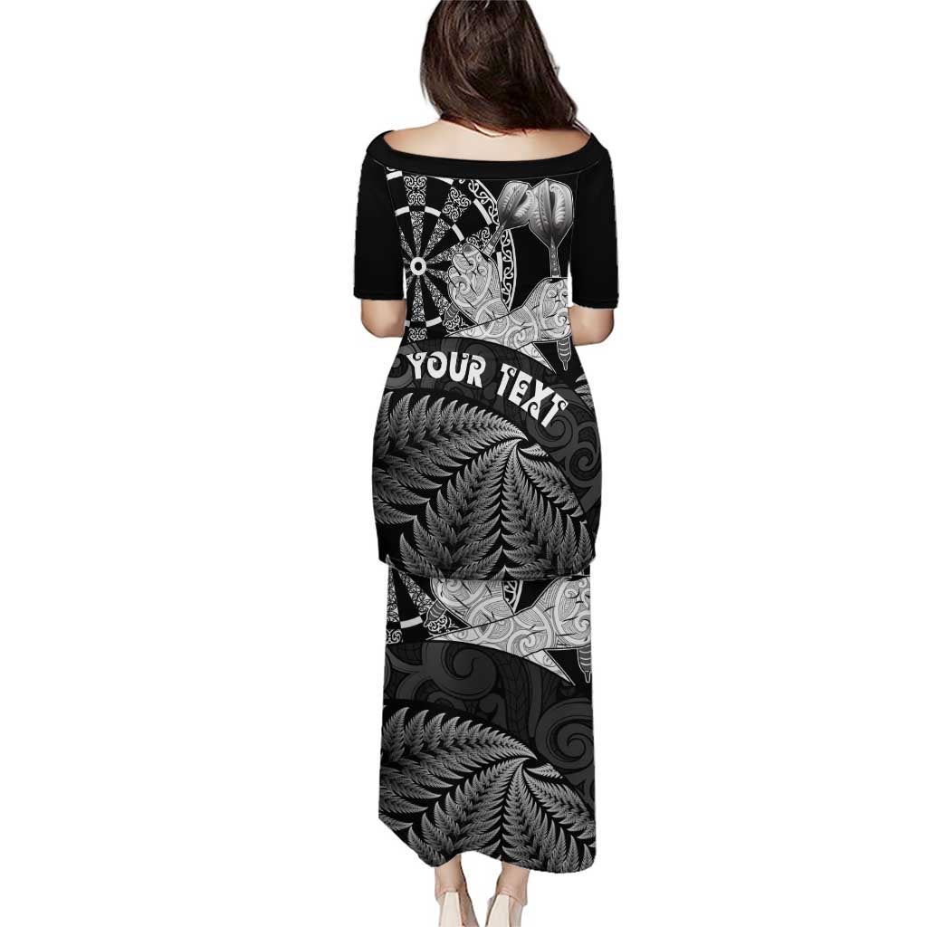 Personalised New Zealand Aotearoa Darts Masters Puletasi Silver Fern and Maori Spirit - Polynesian Pride
