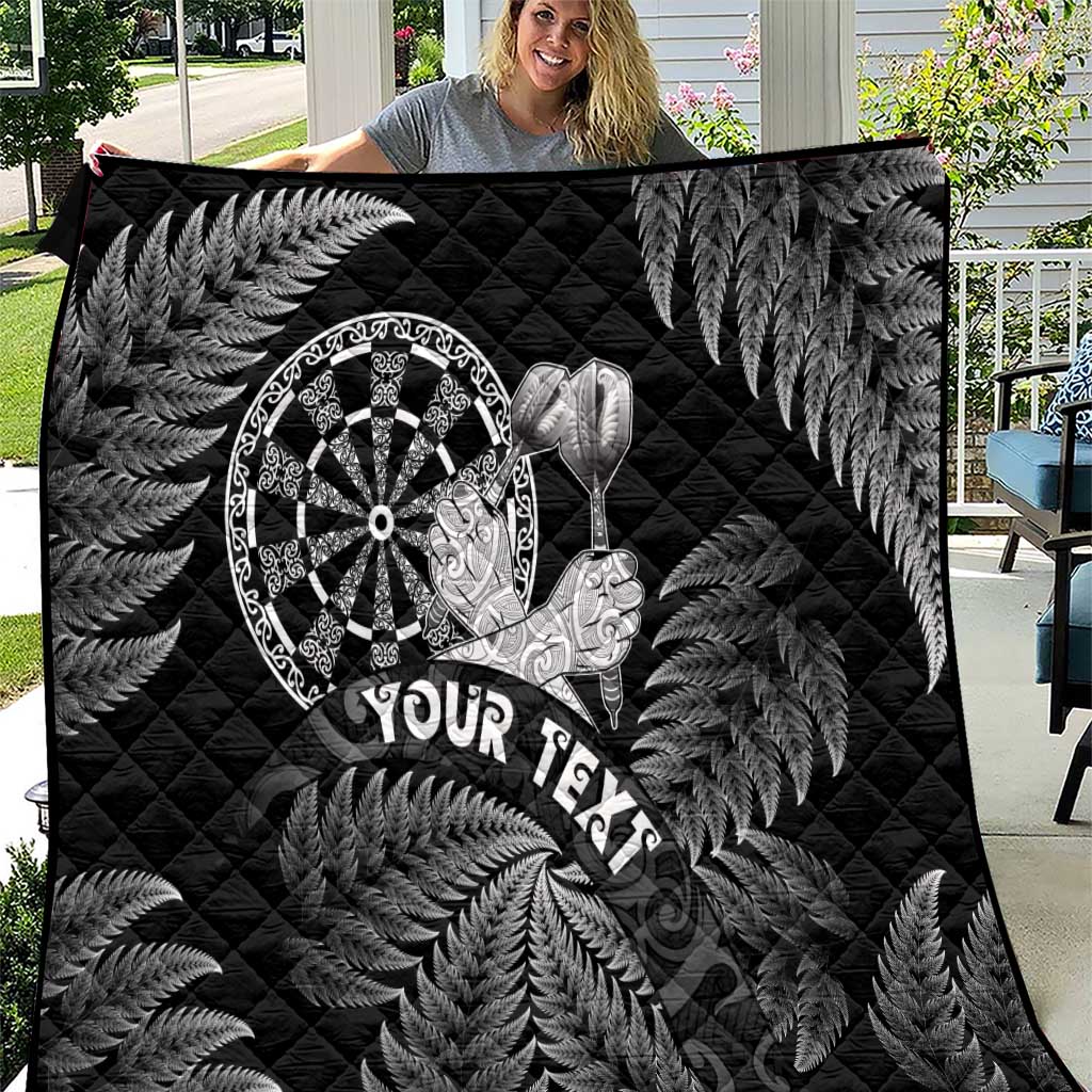 Personalised New Zealand Aotearoa Darts Masters Quilt Silver Fern and Maori Spirit - Polynesian Pride
