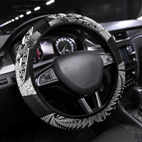 New Zealand Aotearoa Darts Masters Steering Wheel Cover Silver Fern and Maori Spirit - Polynesian Pride