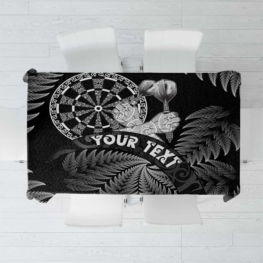Personalised New Zealand Aotearoa Darts Masters Tablecloth Silver Fern and Maori Spirit - Polynesian Pride