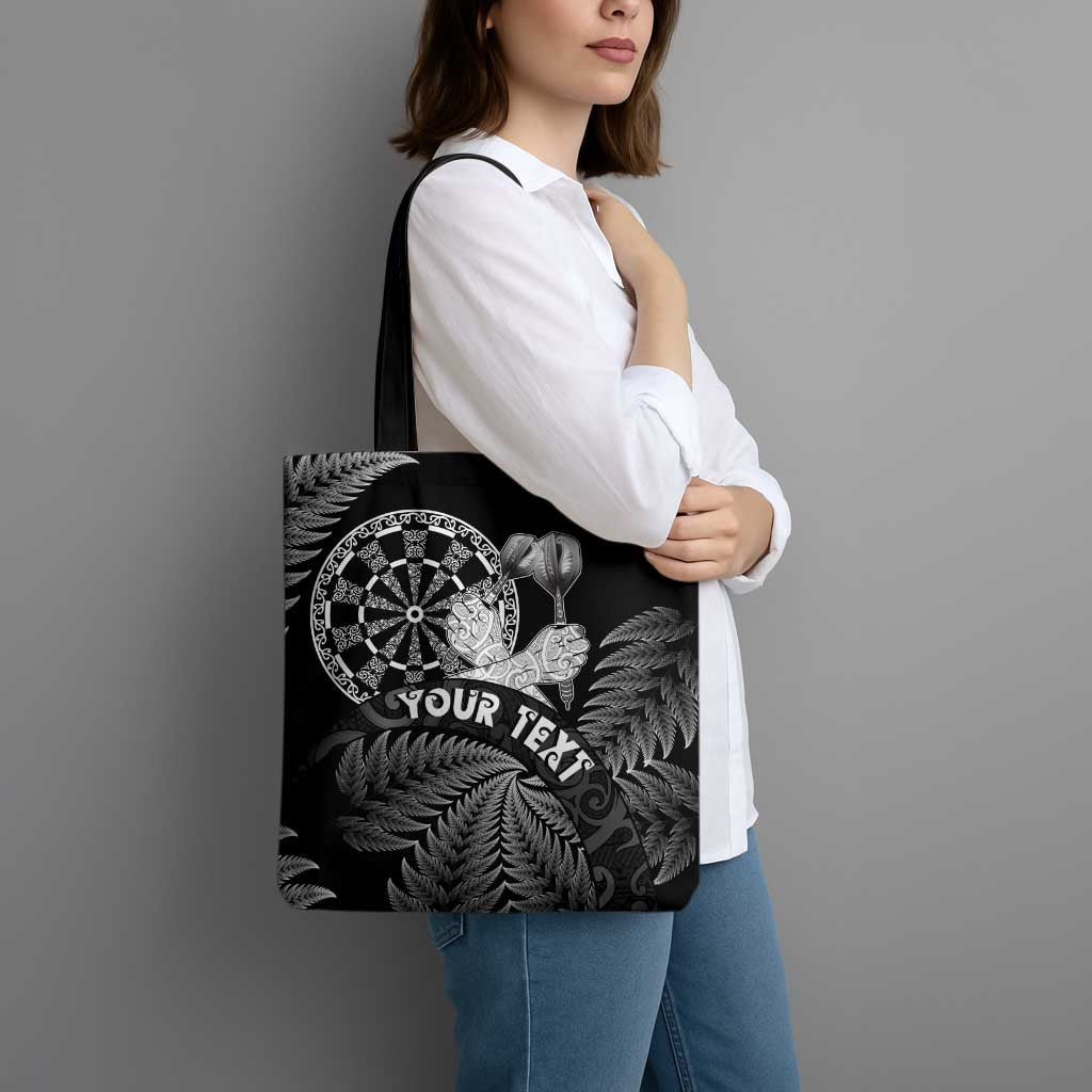 Personalised New Zealand Aotearoa Darts Masters Tote Bag Silver Fern and Maori Spirit - Polynesian Pride