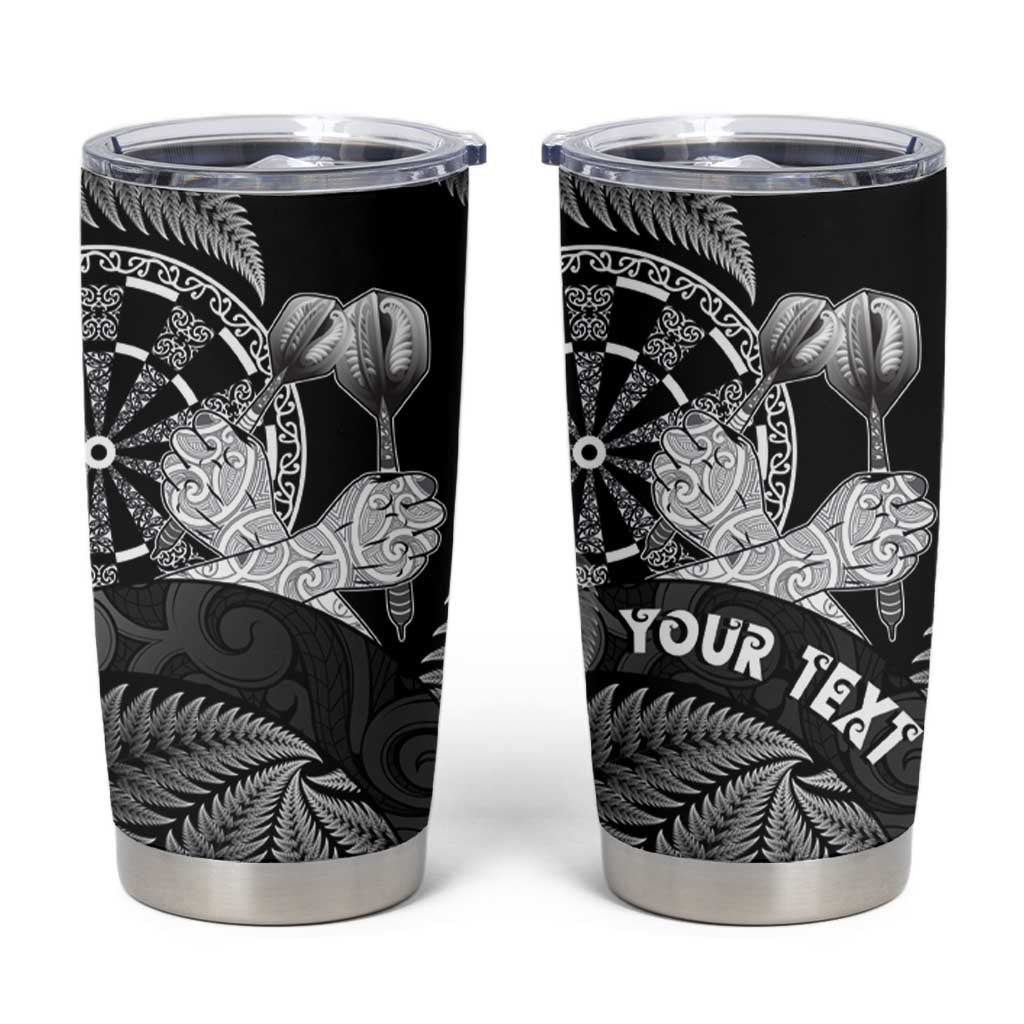 Personalised New Zealand Aotearoa Darts Masters Tumbler Cup Silver Fern and Maori Spirit - Polynesian Pride