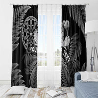 Personalised New Zealand Aotearoa Darts Masters Window Curtain Silver Fern and Maori Spirit - Polynesian Pride