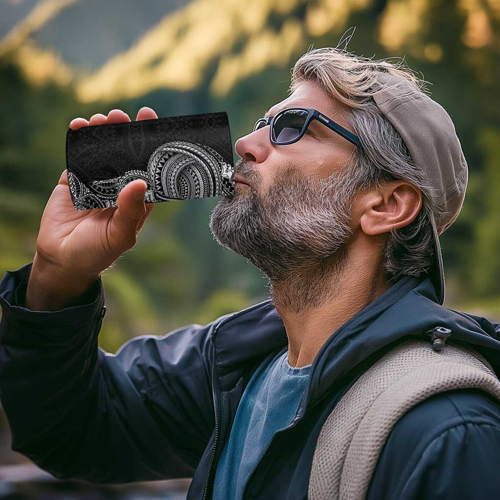 Traditional Polynesian Art Tattoos 4 in 1 Can Cooler Tumbler Black Color - Polynesian Pride