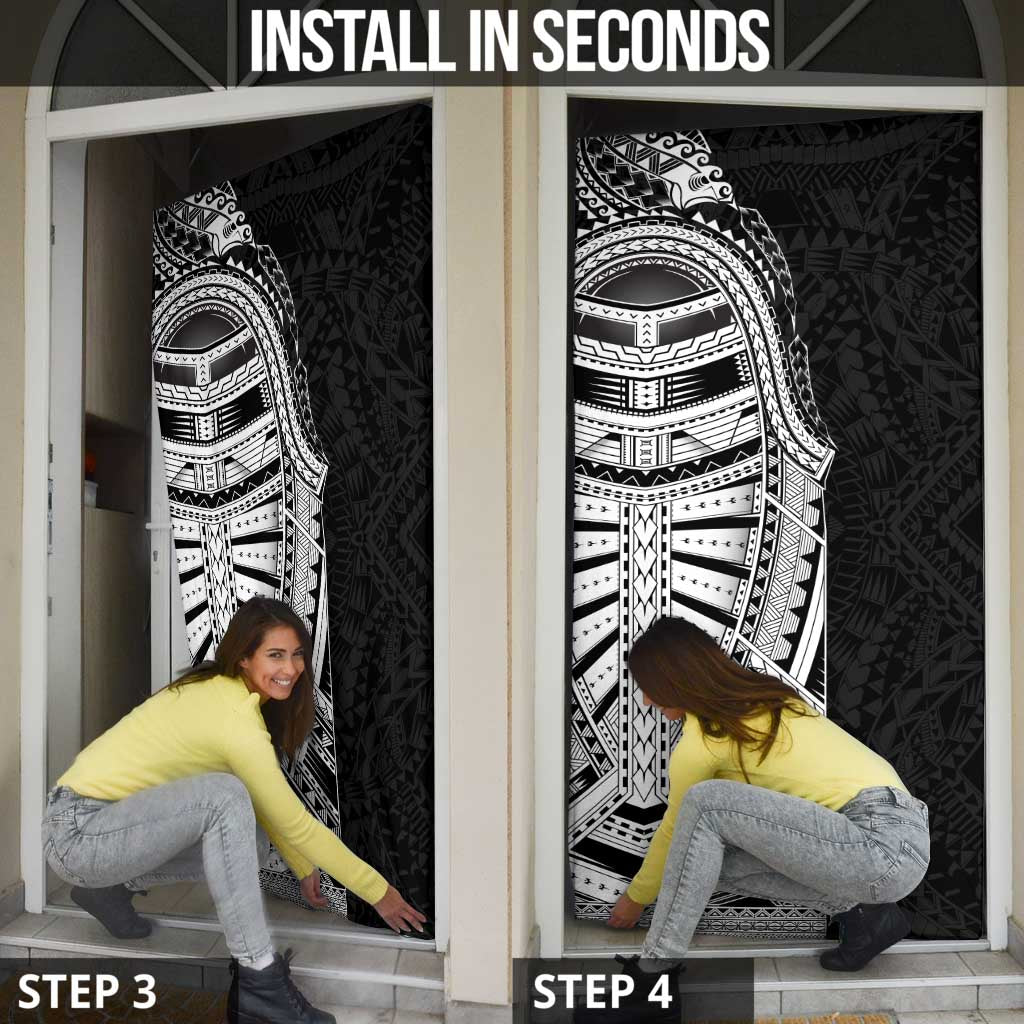 Traditional Polynesian Art Tattoos Door Cover Black Color - Polynesian Pride