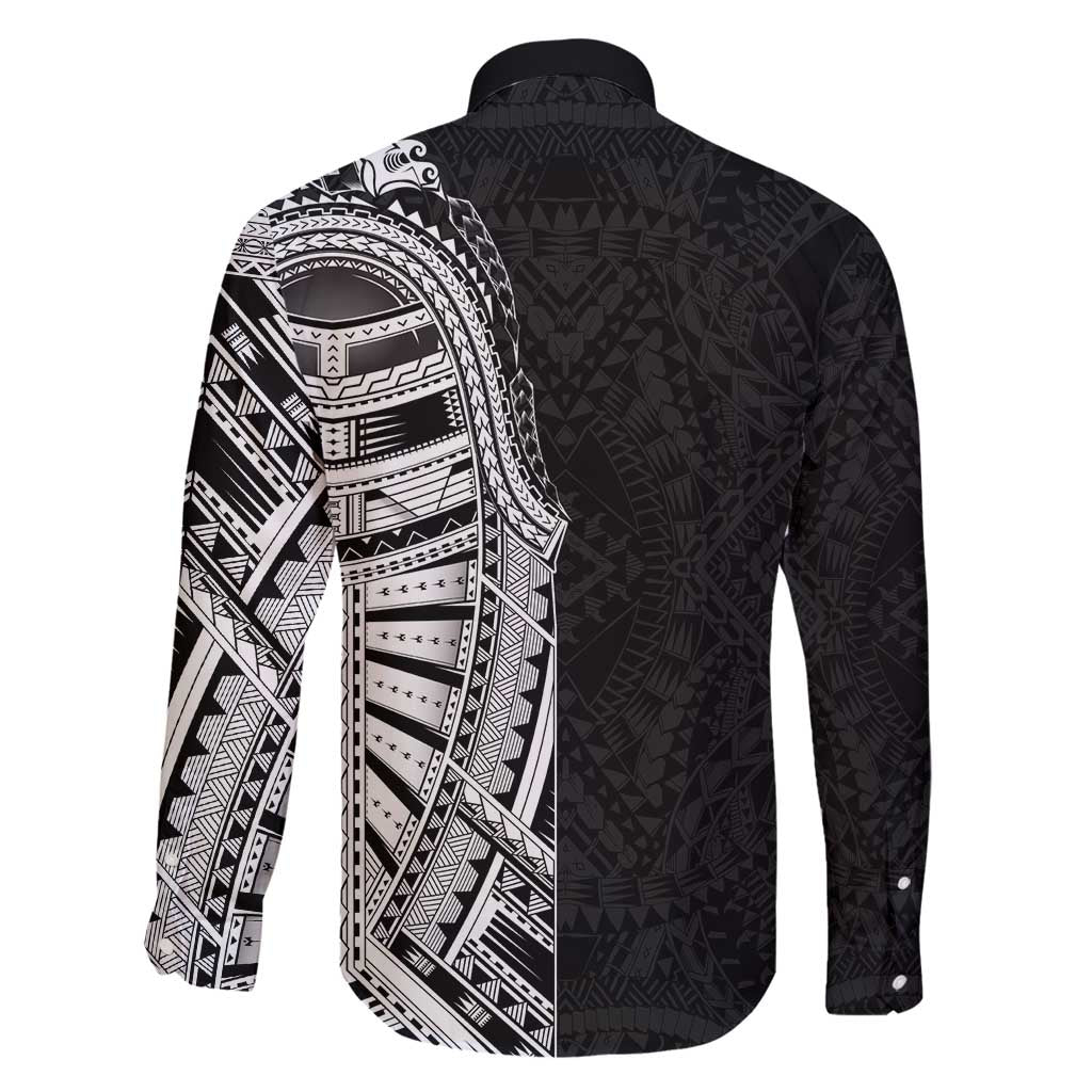 Traditional Polynesian Art Tattoos Family Matching Puletasi and Hawaiian Shirt Black Color LT03 - Polynesian Pride