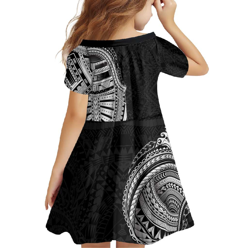 Traditional Polynesian Art Tattoos Family Matching Tank Maxi Dress and Hawaiian Shirt Black Color - Polynesian Pride
