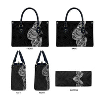 Traditional Polynesian Art Tattoos Leather Bag Black Color - Polynesian Pride