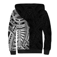 Traditional Polynesian Art Tattoos Sherpa Hoodie Black Color - Polynesian Pride