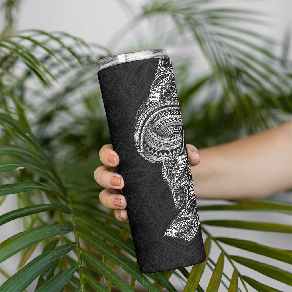 Traditional Polynesian Art Tattoos Skinny Tumbler Black Color - Polynesian Pride