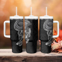 Traditional Polynesian Art Tattoos Tumbler With Handle Black Color - Polynesian Pride
