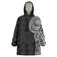 Traditional Polynesian Art Tattoos Wearable Blanket Hoodie Black Color - Polynesian Pride