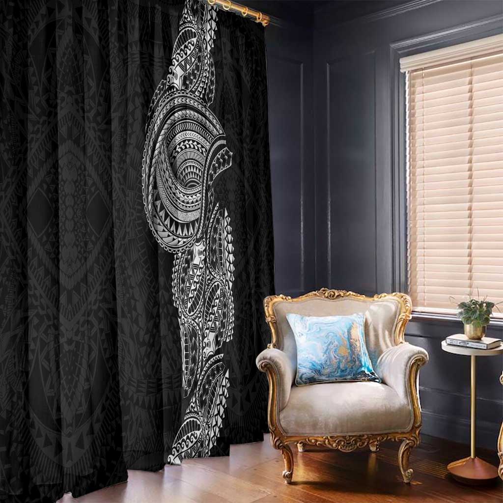 Traditional Polynesian Art Tattoos Window Curtain Black Color - Polynesian Pride