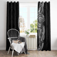 Traditional Polynesian Art Tattoos Window Curtain Black Color - Polynesian Pride