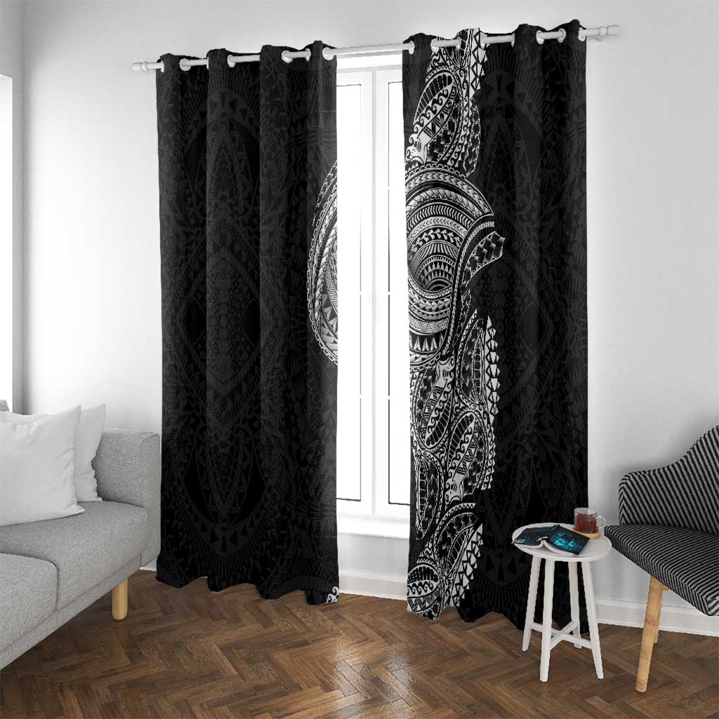 Traditional Polynesian Art Tattoos Window Curtain Black Color - Polynesian Pride