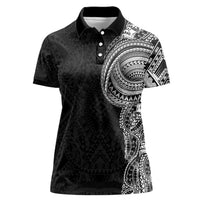 Traditional Polynesian Art Tattoos Women Polo Shirt Black Color - Polynesian Pride