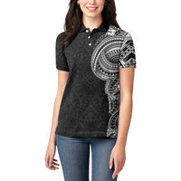 Traditional Polynesian Art Tattoos Women Polo Shirt Black Color - Polynesian Pride