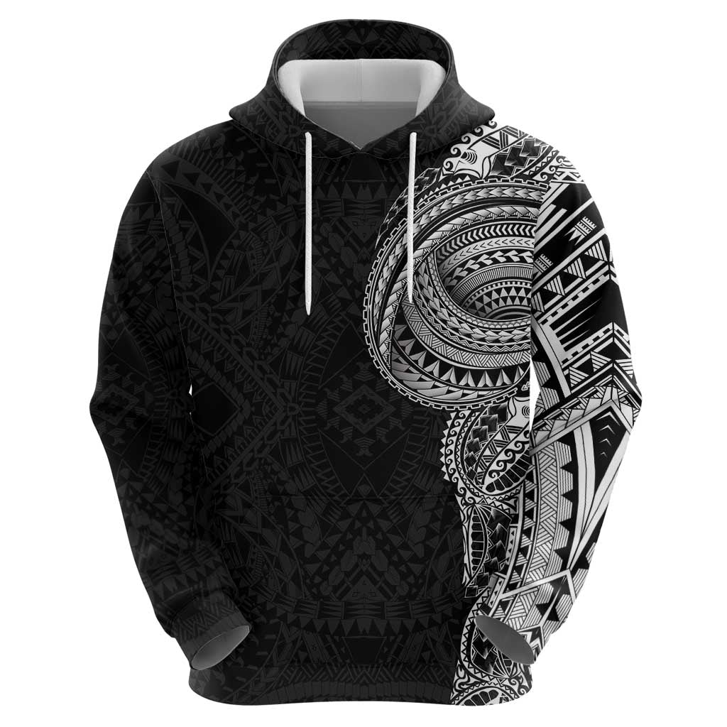 Traditional Polynesian Art Tattoos Zip Hoodie Black Color - Polynesian Pride