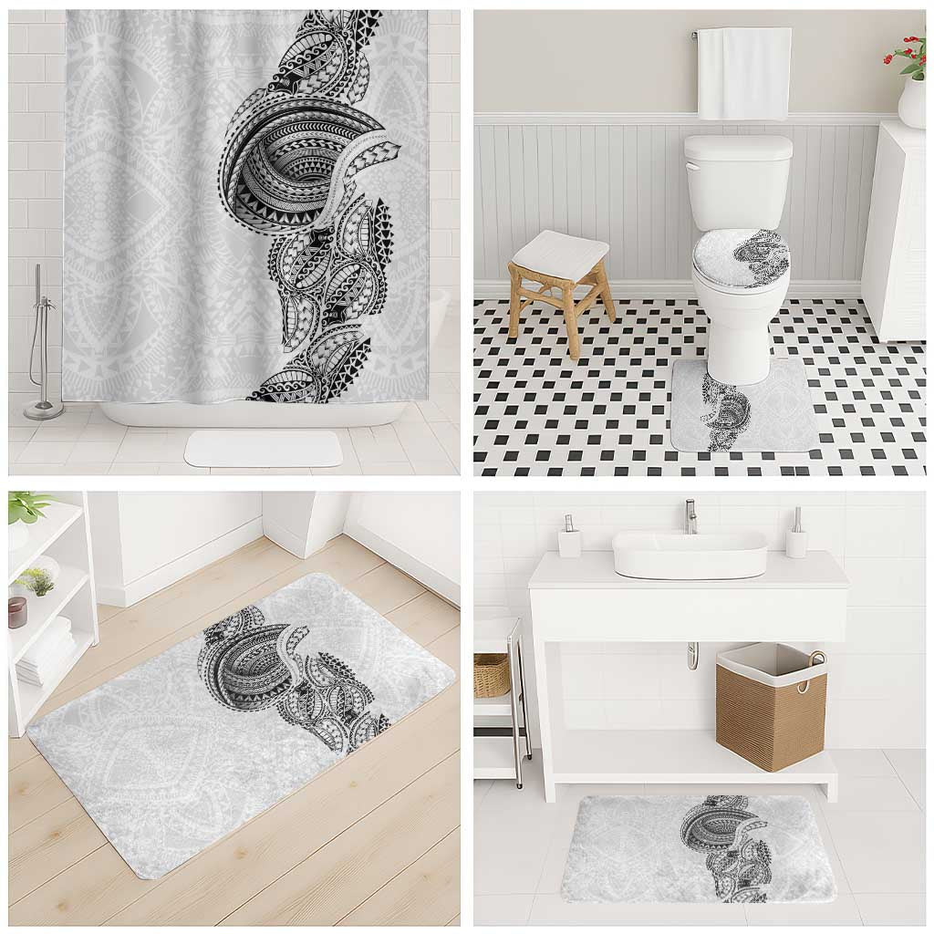 Traditional Polynesian Art Tattoos Bathroom Set White Color - Polynesian Pride