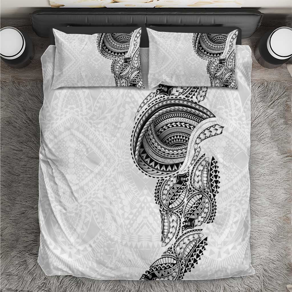 Traditional Polynesian Art Tattoos Bedding Set White Color - Polynesian Pride