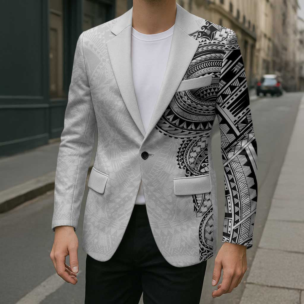 Traditional Polynesian Art Tattoos Blazer White Color - Polynesian Pride