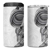 Traditional Polynesian Art Tattoos 4 in 1 Can Cooler Tumbler White Color - Polynesian Pride