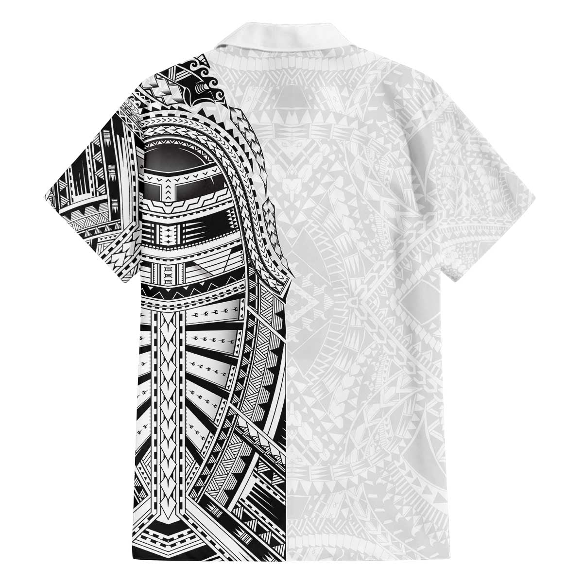 Traditional Polynesian Art Tattoos Family Matching Off The Shoulder Long Sleeve Dress and Hawaiian Shirt White Color - Polynesian Pride