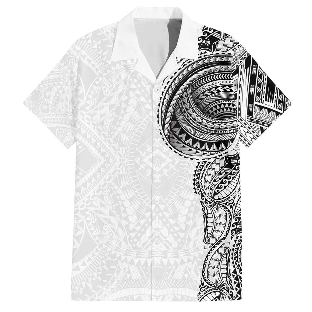 Traditional Polynesian Art Tattoos Family Matching Tank Maxi Dress and Hawaiian Shirt White Color - Polynesian Pride