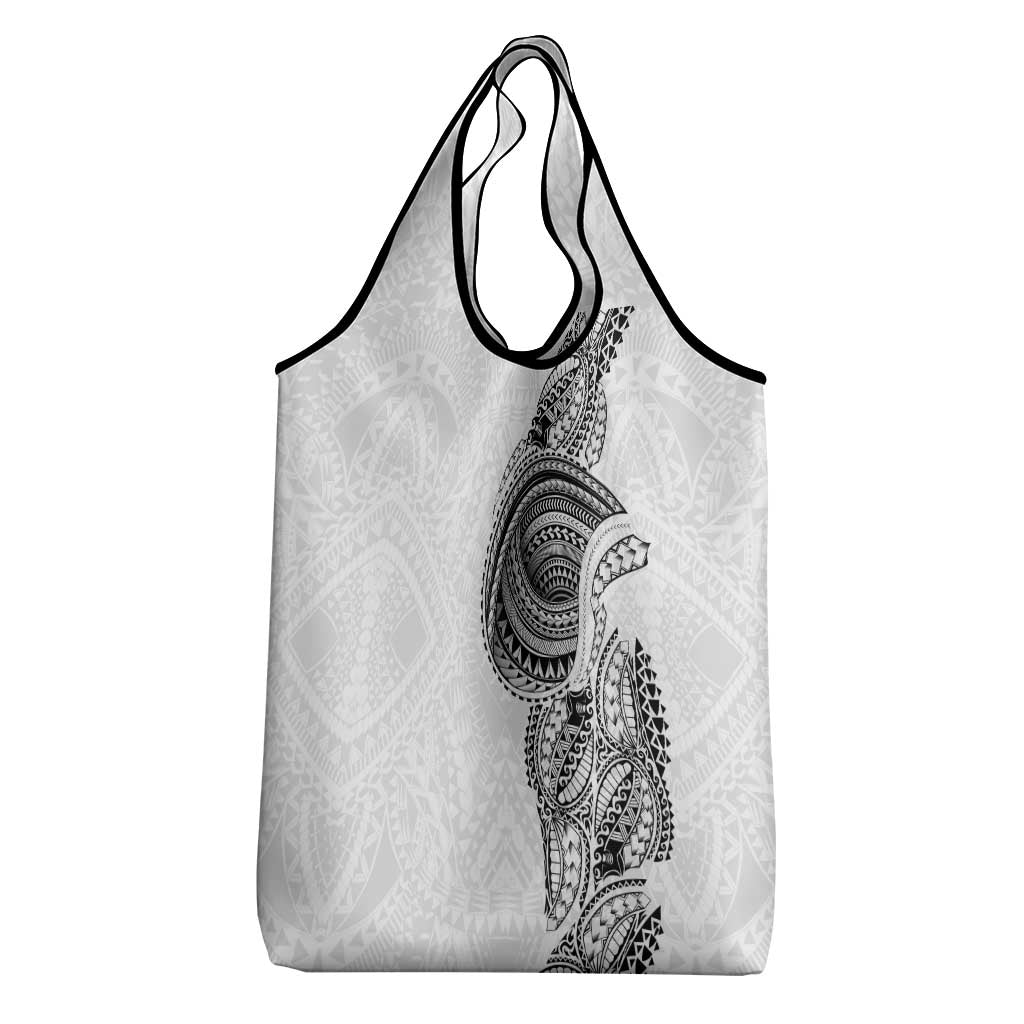 Traditional Polynesian Art Tattoos Grocery Bag White Color - Polynesian Pride