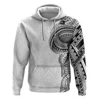 Traditional Polynesian Art Tattoos Hoodie White Color - Polynesian Pride